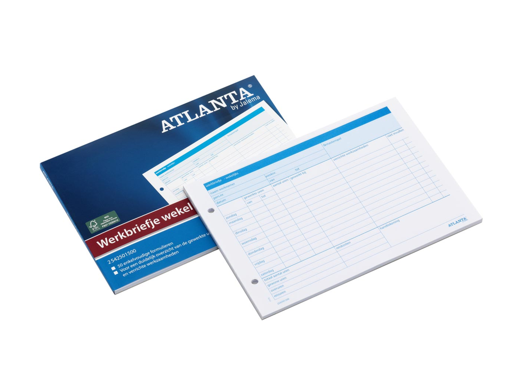 Werkbrief Atlanta week nederlandstalig 14,8x21cm A5 50bl