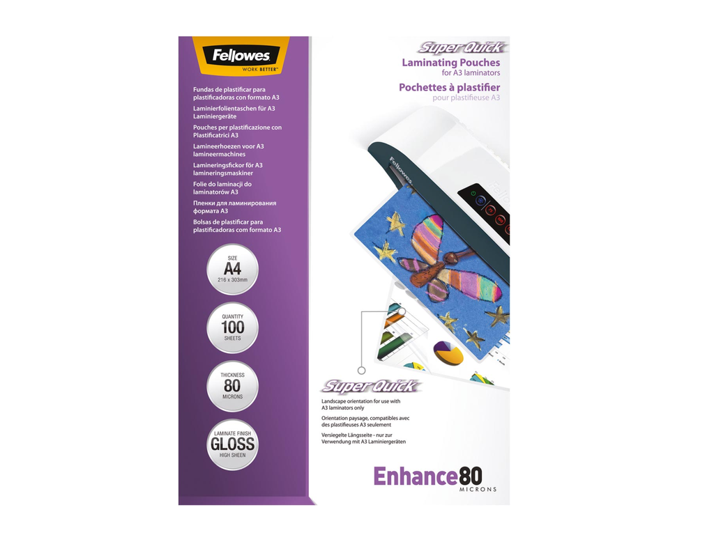 Lamineerhoes Fellowes Enhance SuperQuick A4 2x80µ (100)