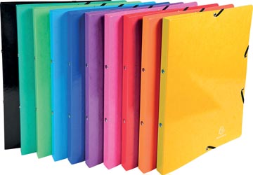 Ringmap Exacompta Iderama karton A4 2 O-ringen 15mm rug 20mm met elastiek assorti