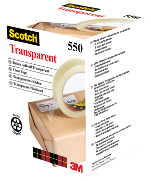 Plakband Scotch 550 19mmx66m extra sterk voor grote afroller