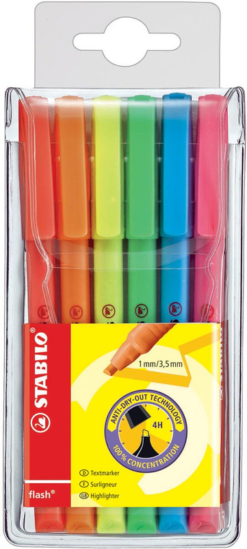 Markeerstift Stabilo Flash assorti (6)