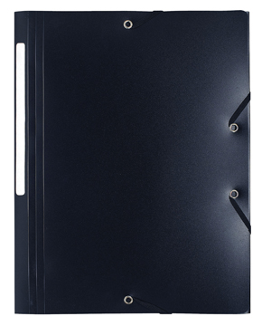 Elastomap 3 kleppen Exacompta PP A4 zwart