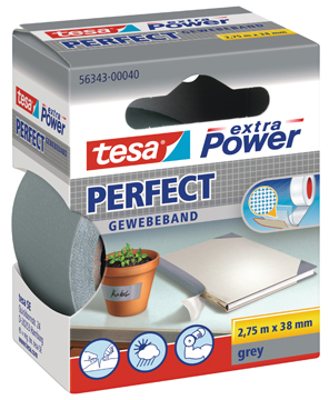 Textieltape Tesa 38mmx2,75m grijs