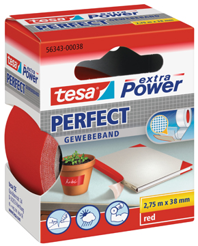 Textieltape Tesa 38mmx2,75m rood