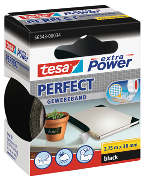 Textieltape Tesa 38mmx2,75m zwart