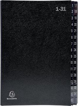 Sorteermap Exacompta Ordonator karton A4 32-vaks 1-31 zwart