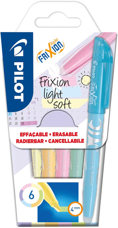 Markeerstift Pilot FriXion Light Soft assorti (6)