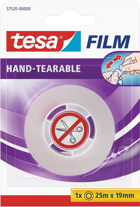 Plakband Tesa Tesafilm Hand-tearable 19mmx25m transparant