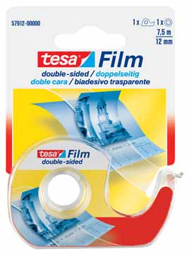 Dubbelzijdig plakband Tesa TesaFilm 12mmx7,5m transparant inclusief dispenser