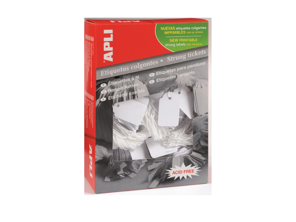 Draadetiketten Apli 15x24mm wit (1000)