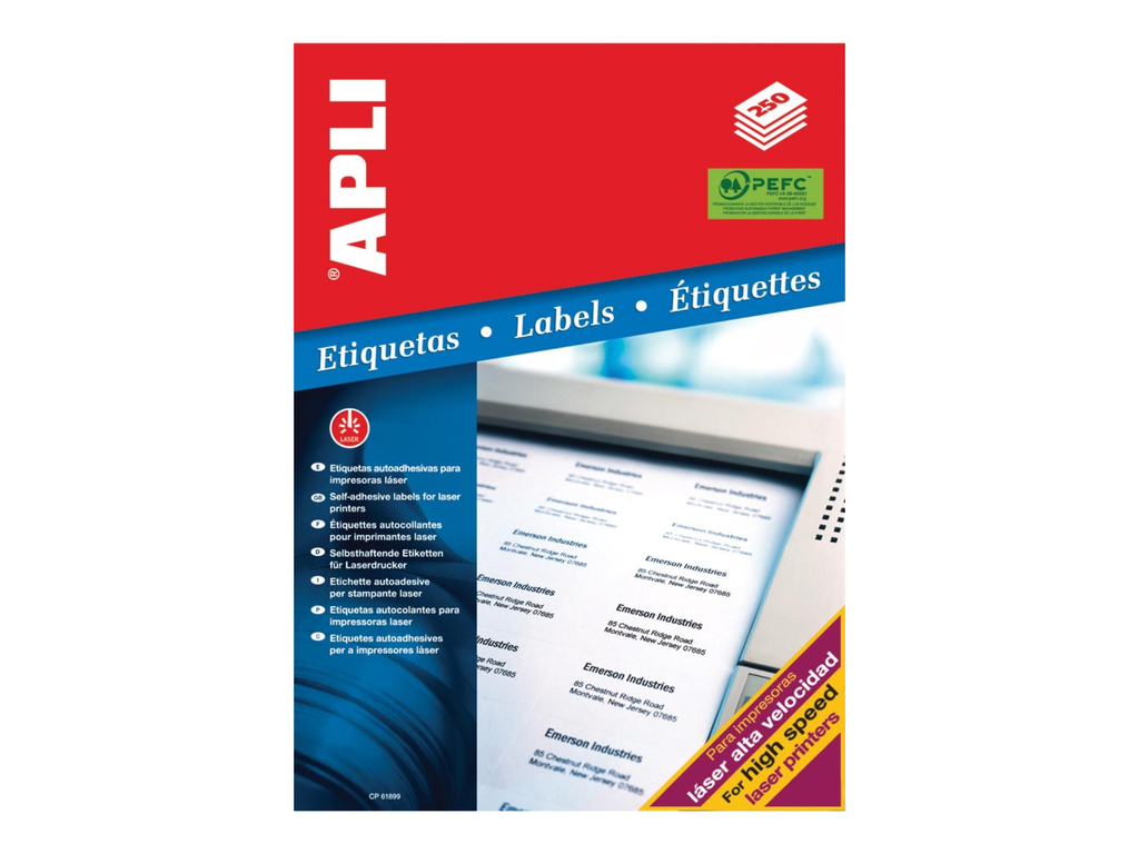 Etiketten Apli laser 08 etik/bl 97x67,7mm wit (250)