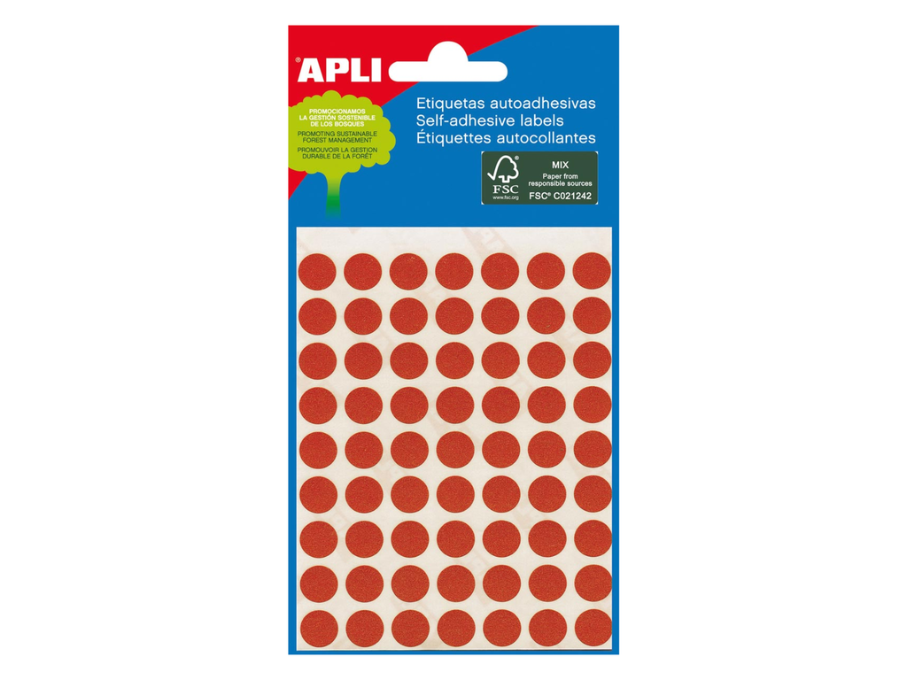 Etiketten Apli Ø 8mm rood (288)