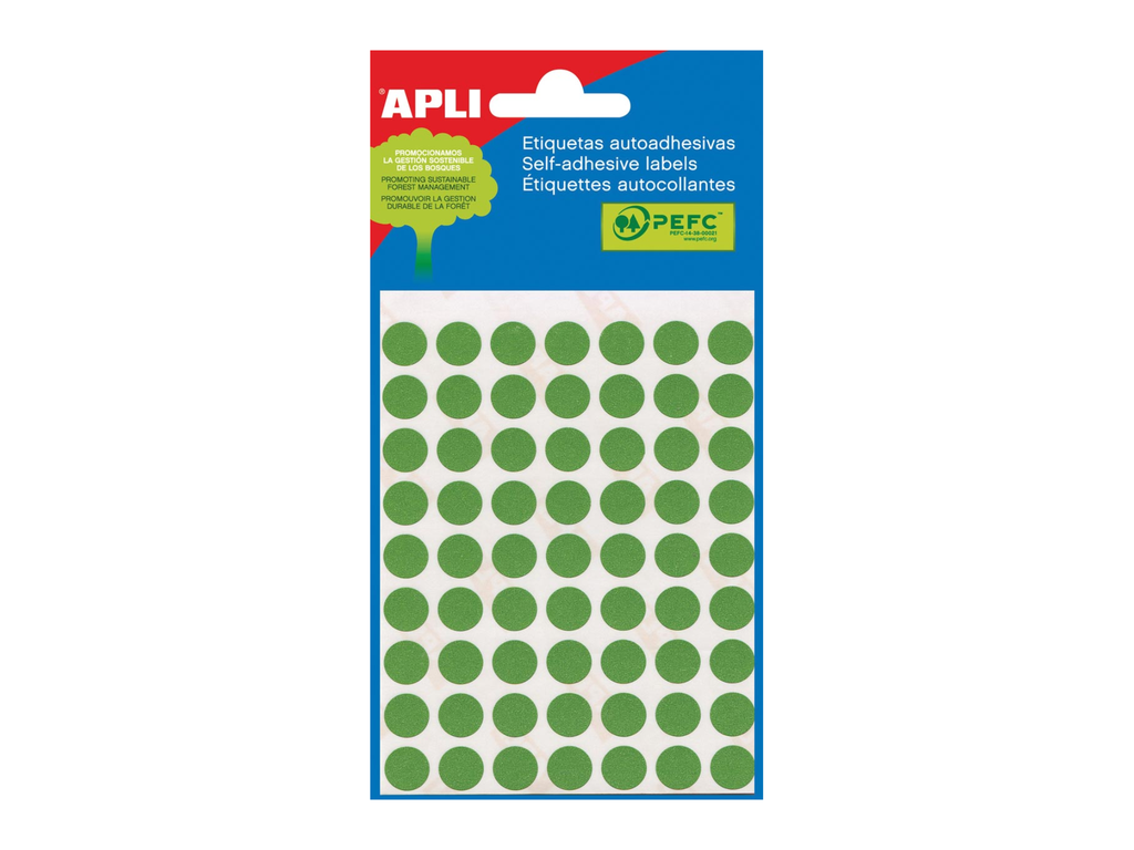 Etiketten Apli Ø 8mm groen (288)