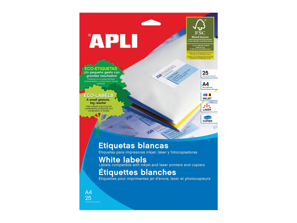 Etiketten Apli 01 etik/bl 210x297mm (25)