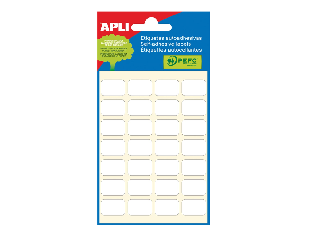 Etiketten Apli 12x18mm wit (168)