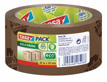 Verpakkingstape Tesa Eco&Strong EcoLogo PP 50mmx66m havana