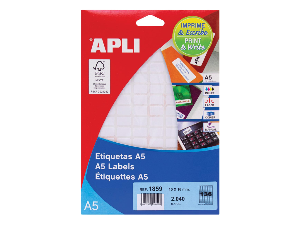 Etiketten Apli A5 136 etik/bl 10x16mm (15)