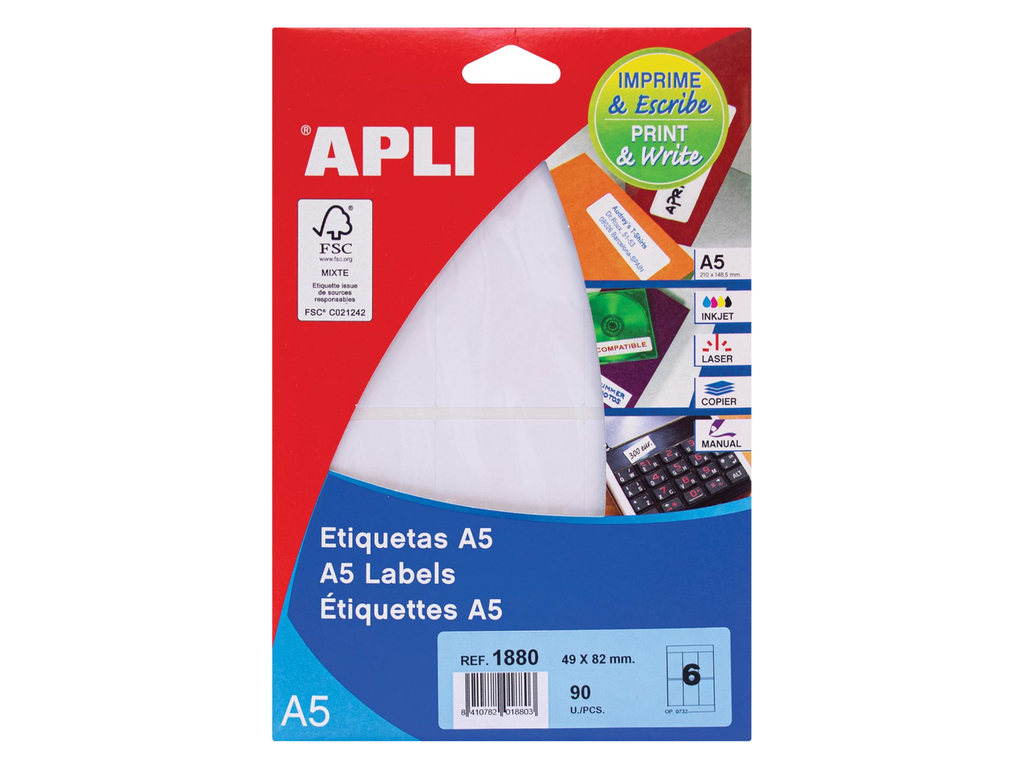 Etiketten Apli A5 06 etik/bl 49x82mm (15)