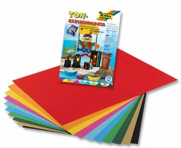 Tekenpapier blok Folia A4 130gr assorti 20vel