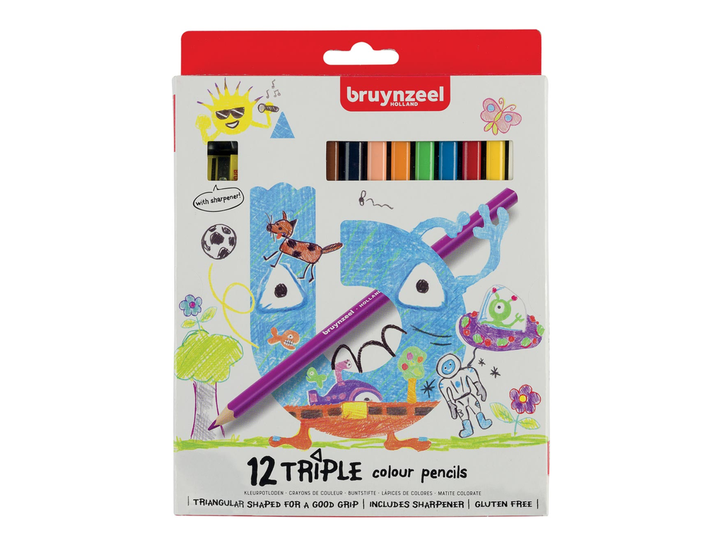Kleurpotlood Bruynzeel Kids Triple assorti (12)