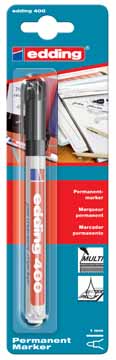 Permanent marker Edding 400 ronde punt 1mm zwart blister