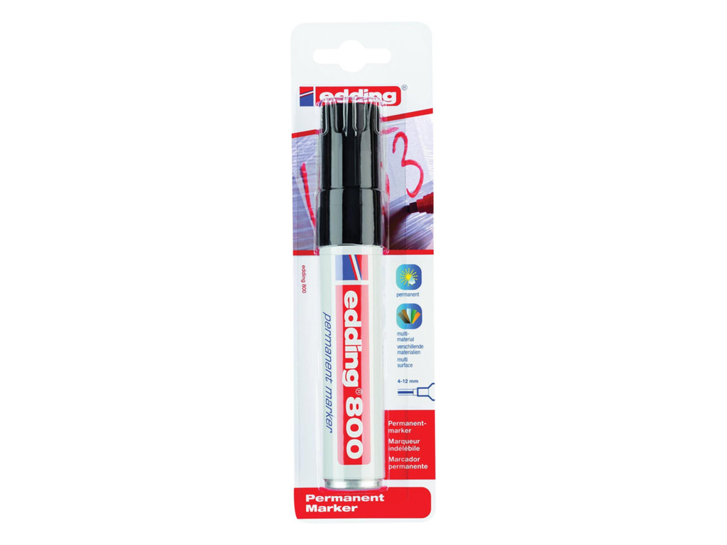 Permanent marker Edding 800 beitelpunt 4-12mm zwart