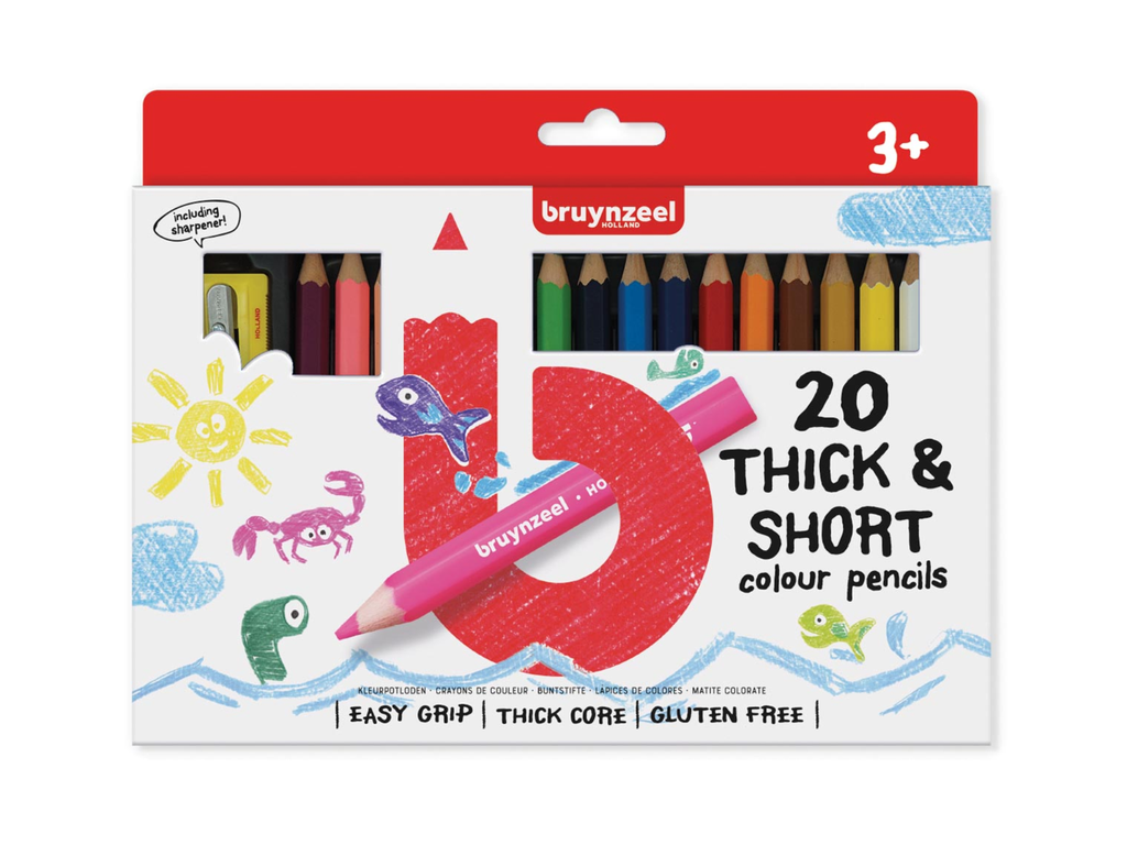 Kleurpotlood Bruynzeel Kids Thick&Short assorti (20)