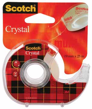 Plakbandafroller Scotch Crystal 19mm x 25m inclusief rol