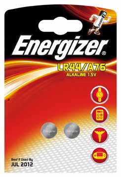 Knoopcelbatterij Energizer LR44 1,5V (2)