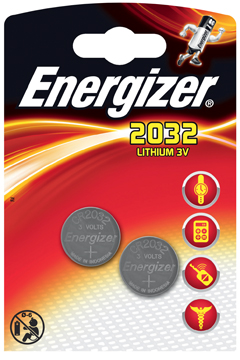 Knoopcelbatterij Energizer CR2032 3V (2)