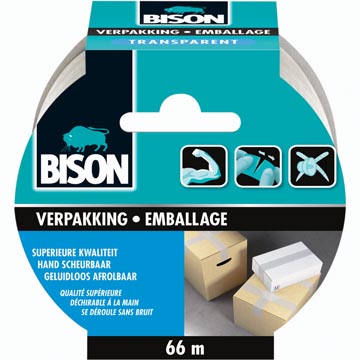 Verpakkingstape Bison 50mmx66m transparant