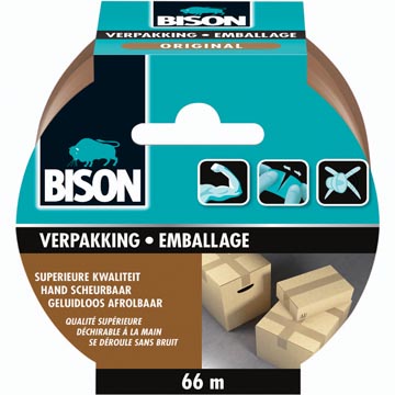 Verpakkingstape Bison Original 50mmx66m bruin