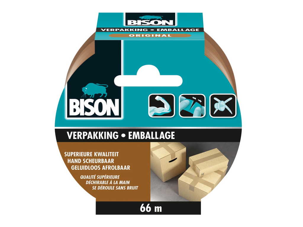 Verpakkingstape Bison Original 50mmx66m bruin