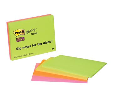 Memoblok Post-It Super Sticky Meeting Notes 98,4x149mm assorti (4)