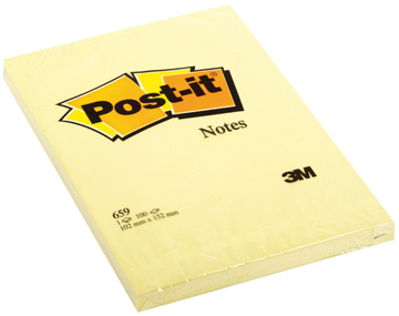 Memoblok Post-it 102x152mm geel