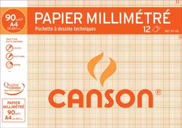 Millimeterpapier Canson A4 90gr 12vel