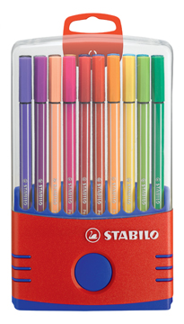 Viltstift Stabilo Pen 68 assorti classic rode doos (20)