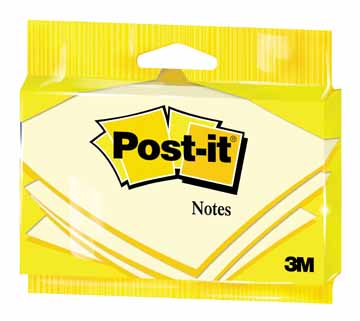 Memoblok Post-It 76x127mm geel flowpack
