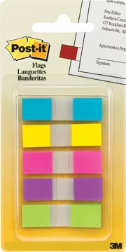 Index Post-It Smal 12x43mm assorti 3+2 gratis