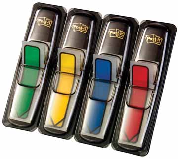 Index Post-It Pijlen 12x43mm rood, blauw, geel, groen