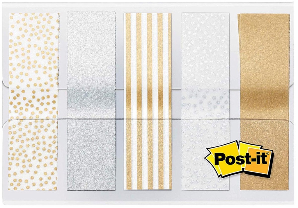 Index Post-it Metallic Collection 11,9x43,2mm assorti (5)