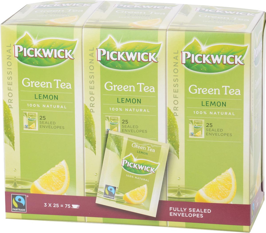 Thee Pickwick groene thee met lemon fairtrade (25)