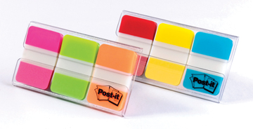 Index Post-It Strong 25,4x38mm transparant roze, lichtgroen en oranje (3)