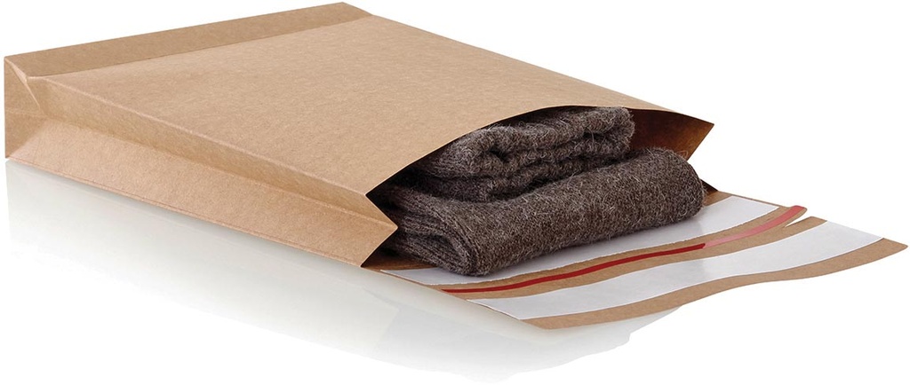 Zakomslag met balg 250x350x50+96mm bruin Z/V + strip (250)