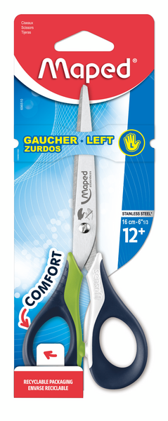 Schaar Maped Sensoft scherpe punt voor linkshandigen 16cm assorti