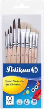 Penselenset Pelikan S613F nummers 4, 6, 8, 10 en 12 en S24 nummers 4, 6, 8, 10 en 12