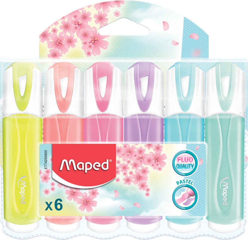 Markeerstift Maped Fluo'Peps assorti pastel (6)