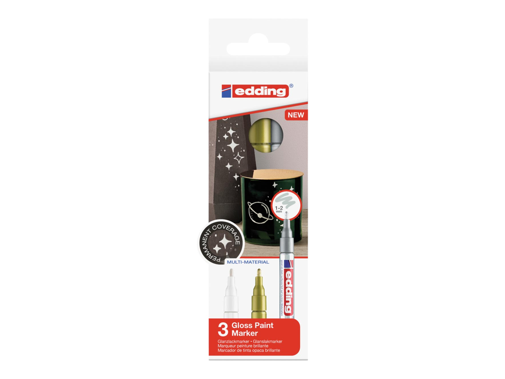 Glanslakmarker Edding 751 ronde punt 1-2mm assorti metallic (3)