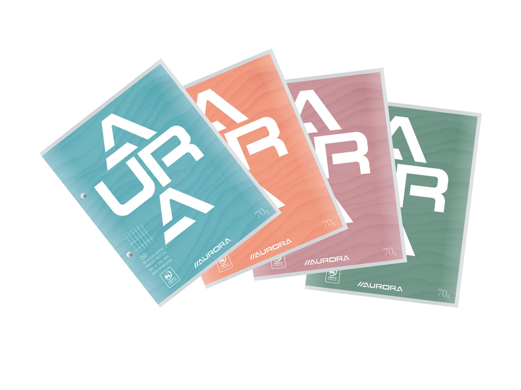 Cursusblok Aurora 16,5x21cm commercieel geruit 150blz assorti