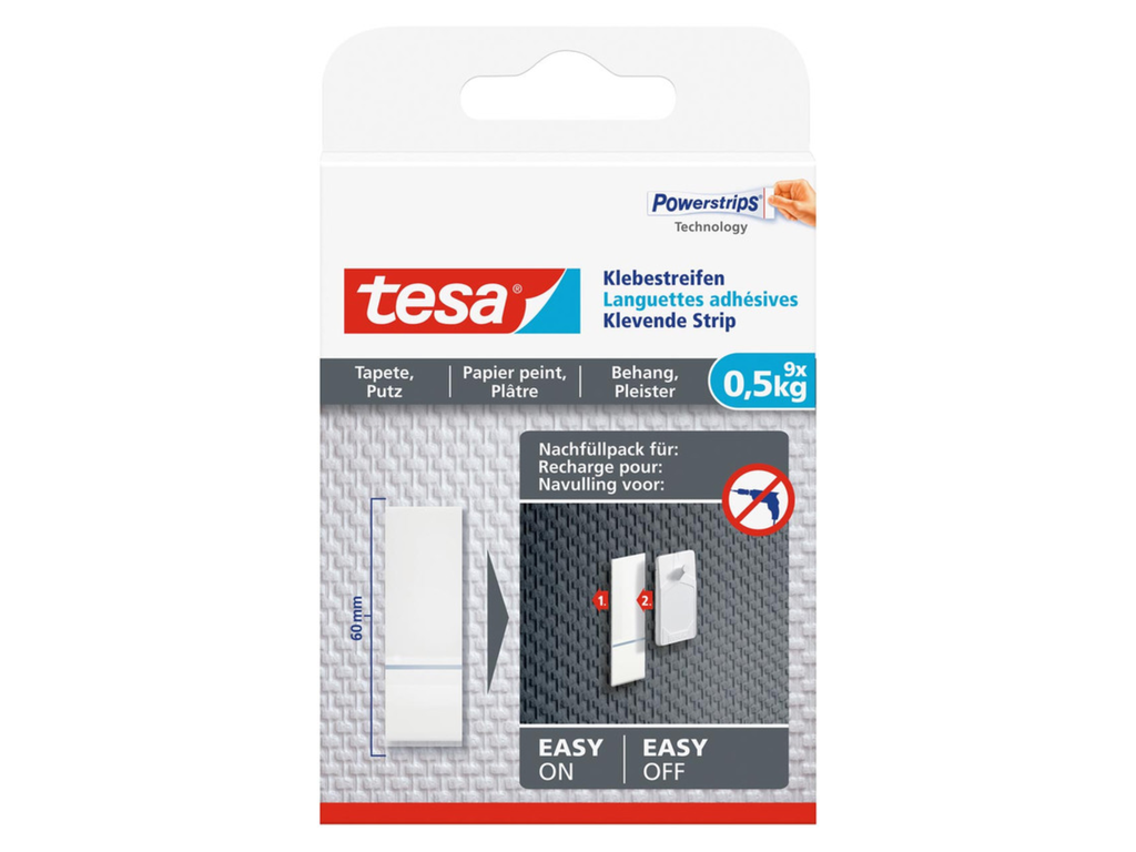 Klevende strip Tesa voor behang en pleisterwerken 0.5kg navulling (9)